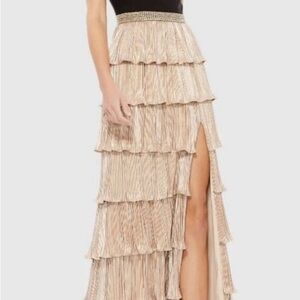 Elegant Tiered Beige Dress